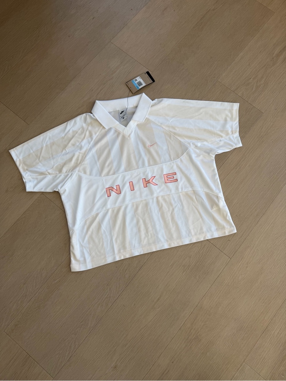 Nike White Polo Crop Top - Picture 1 of 14